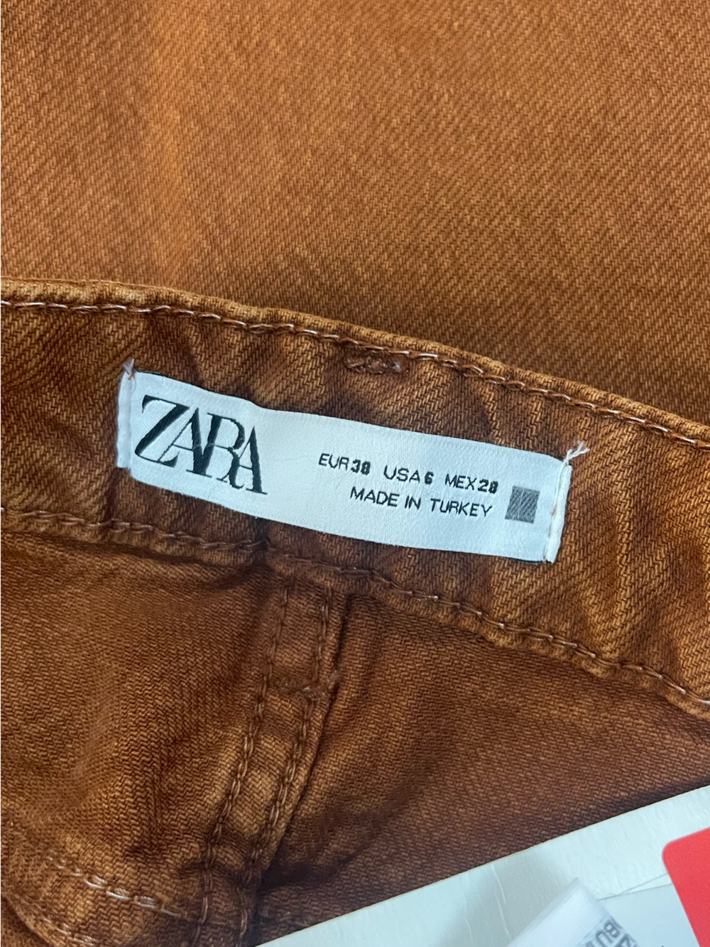 Zara Bootcut Straight Leg Jeans Brown - Picture 8 of 16